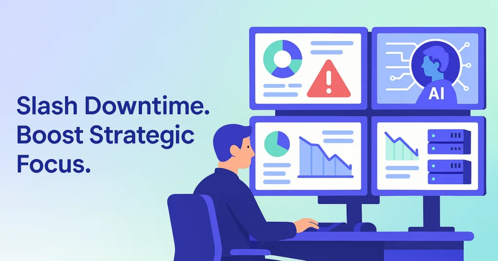 Agentic AI system predicts IT failures to optimize uptime and streamline operations in a modern enterprise environment.